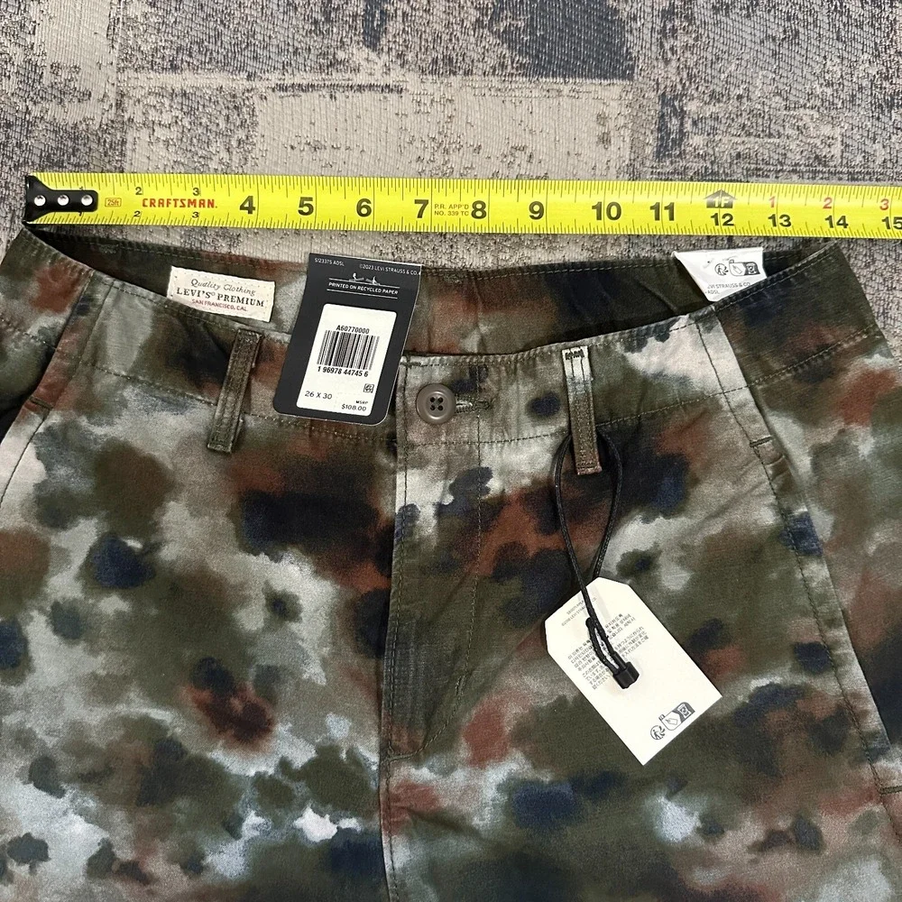 Levi's Premium Women's Pants Baggy Camo Cargo Watercolor 26x30 (28x30)‎ $108 NEW